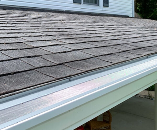 square gutter guards on roof